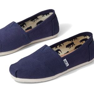 Tom's Navy Women's Classic slip on flats